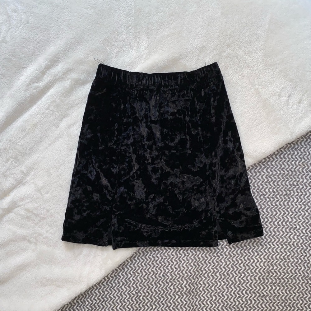 Black Velvet Mini Skirt